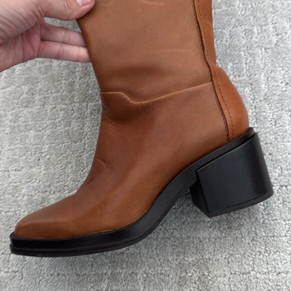 EUC Franco Sarto “Dorica” tall side zip leather over the knee boots camel riding - Picture 7 of 14